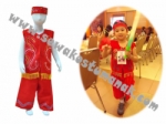 Pakaian Adat Dayak - Bludru Merah Boy